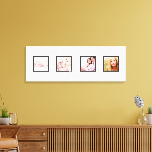 aangepaste 4-fotokaders DIY font+background Canvas Afdruk (Insitu (Woonkamer))