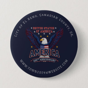 Aangepaste 4 juli Stad Bulk Promo Ronde Button 7,6 Cm