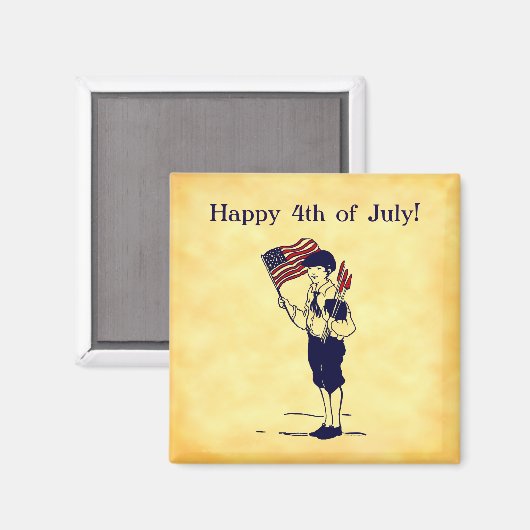 Aangepaste 4 juli US Vlag en Vuurwerkmagneet Magneet (Voorkant / Achterkant)