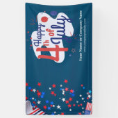 Aangepaste 4 juli Verenigde Staten Vlag Theme Busi Spandoek (Verticaal)