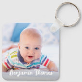 Aangepaste 4 Photo Collage Modern Gepersonaliseerd Sleutelhanger (Achterkant)