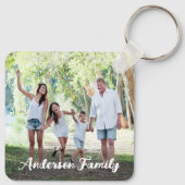 Aangepaste 4 Photo Collage Moderne Familie Geperso Sleutelhanger (Achterkant)