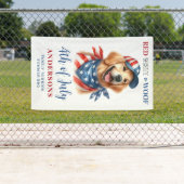 Aangepaste 4th of July Red White Woof Patriotic Do Spandoek (Insitu)