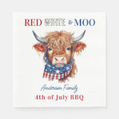 Aangepaste 4th of July Rood Wit Blauw Patriottisch Servet (Voorkant)