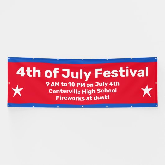 Aangepaste 4th van juli Viering Banner (Horizontaal)