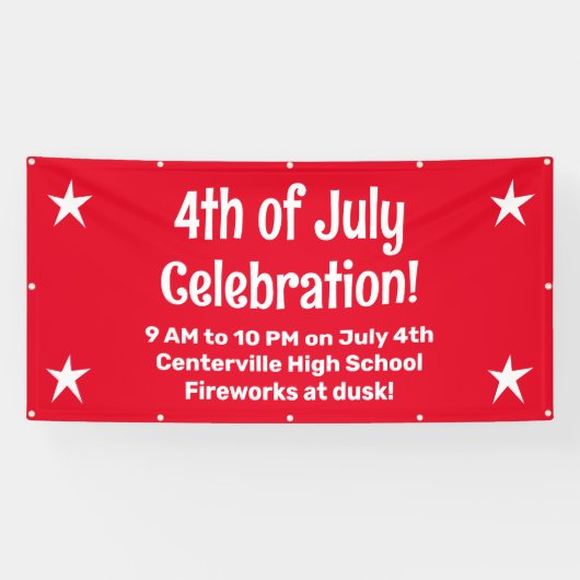 Aangepaste 4th van juli Viering Banner (Horizontaal)