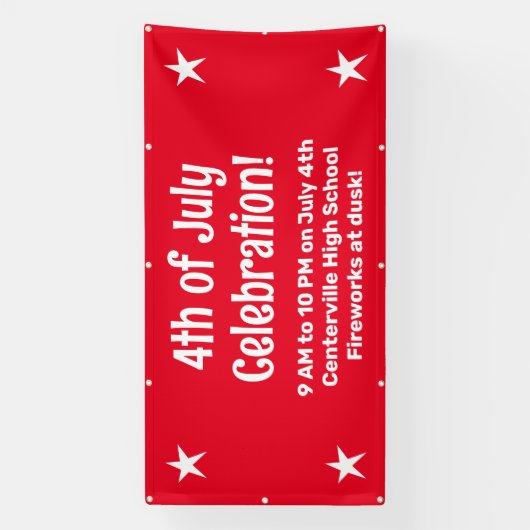 Aangepaste 4th van juli Viering Banner (Verticaal)