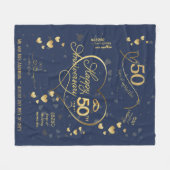 Aangepaste 50e bruiloft Jubileum-mijlpaal Fleece Deken (Voorkant (Horizontaal))