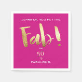 Aangepaste 50e en fantastische moderne gouden typo servet (Voorkant)