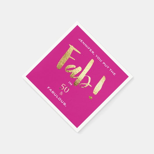 Aangepaste 50e en fantastische moderne gouden typo servet (Hoek)