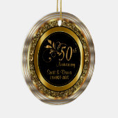 Aangepaste 50e Golden Jubileum Keramisch Ornament (Rechts)