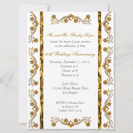 Aangepaste 50e Jubileum-uitnodigingen Kaart (Voorkant)