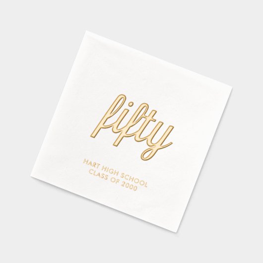 Aangepaste 50e reünie moderne gouden folie servett folie servetten (Links)
