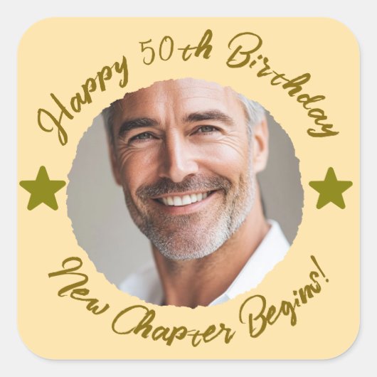 Aangepaste 50e verjaardag Dank u Gift Sticker | fo (Voorkant)