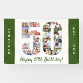 Aangepaste 50e verjaardag Foto-collage Spandoek (Horizontaal)