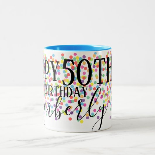 Aangepaste 50e verjaardag mok (Center)