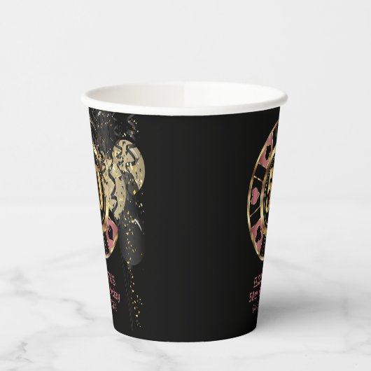 Aangepaste 50e verjaardag Vegas Style Papieren Bekers (Links)