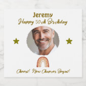 Aangepaste 50e verjaardag Wijn & Mousserende Wijn  Sparkling Wijnetiket (Enkel label)