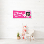 Aangepaste 50e verjaardagsster fotobanner spandoek (Insitu)