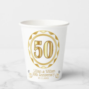 Aangepaste 50ste Jubileum of Verjaardag, enz... Papieren Bekers