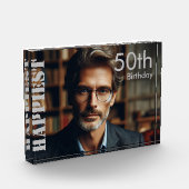 Aangepaste 50ste verjaardag Gelukkigste Zilveren T Fotoblokken (Links)