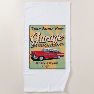 Aangepaste 57 Chevy Garage Strandlaken
