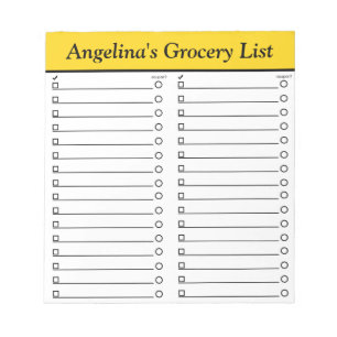 Aangepaste 5,5-inch x 6-inch Gele Lijst met Grocer Notitieblok