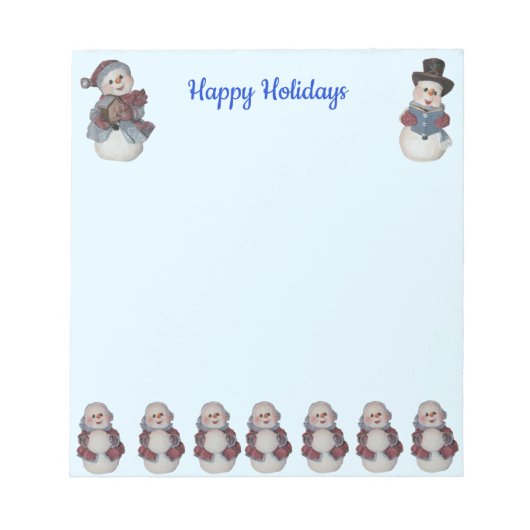 Aangepaste 5,5 x 6-inch Snowman-bal Notitieblok (Voorkant)