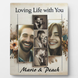 Aangepaste 5 Foto Collage Tafelblad Plaque Fotoplaat