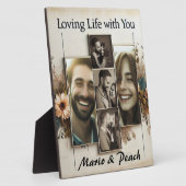 Aangepaste 5 Foto Collage Tafelblad Plaque Fotoplaat (Zijkant)