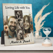 Aangepaste 5 Foto Collage Tafelblad Plaque Fotoplaat (Zijkant)