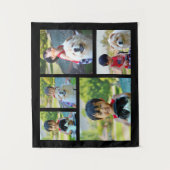 Aangepaste 5 foto's in handdoekje wandkleed (Voorkant)