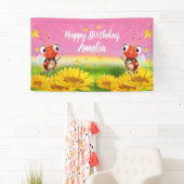 Aangepaste 5 'x 3' Ladybug Verjaardag vinyl Banner (Insitu)