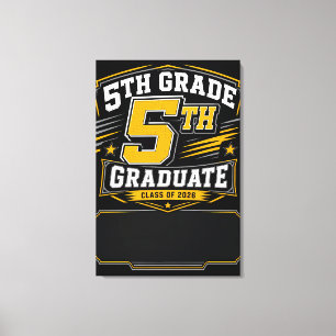 Aangepaste 5e klas afgestudeerde 2026 Varsity Canvas Afdruk