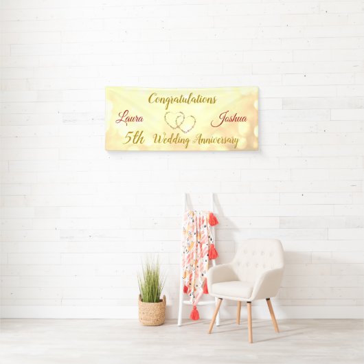 Aangepaste 5th Wedding Jubileum Banner (Insitu)