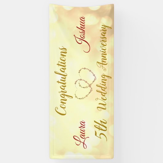 Aangepaste 5th Wedding Jubileum Banner (Verticaal)