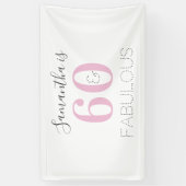 Aangepaste 60 en geweldige moderne roze verjaardag spandoek (Verticaal)