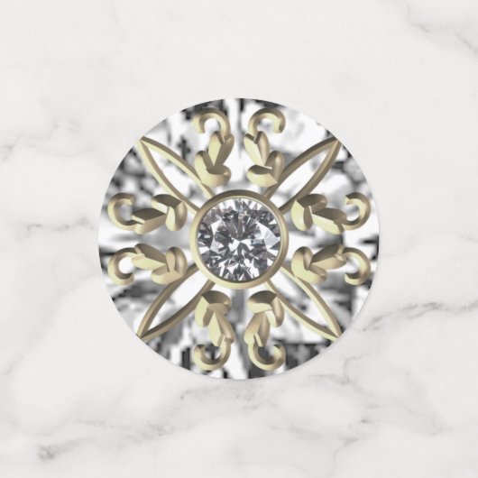 Aangepaste 60e Jubileum tafel Confetti (Kleine voorkant)