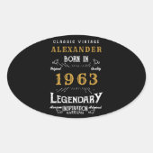 Aangepaste 60e verjaardag 1963 Naam legaal toevoeg Ovale Sticker (Voorkant)