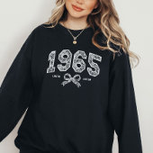 Aangepaste 60e verjaardag 1965 Kant Coquette Bow Trui