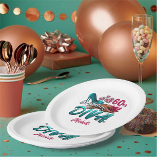 Aangepaste 60e verjaardag Afro-Amerikaanse Black D Papieren Bordje