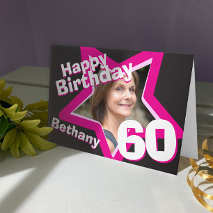 Aangepaste 60e verjaardag fotokaart kaart