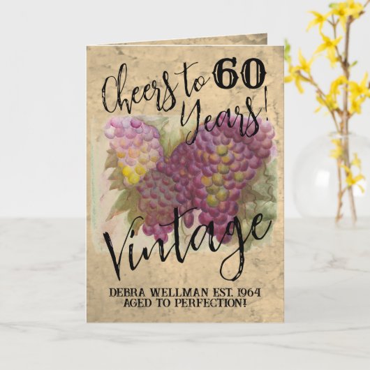 Aangepaste 60e verjaardag gejuich tot 60 jaar kaart (Gele Bloem)