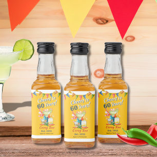 Aangepaste 60e verjaardag Margarita Tequila Feestj Likeurfles Etiket