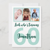 Aangepaste 60e verjaardag script voor hem Fotocoll Kaart (Voorkant)