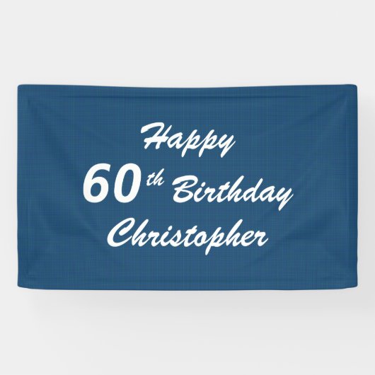 Aangepaste 60e verjaardag Sign Blue Play Spandoek (Horizontaal)