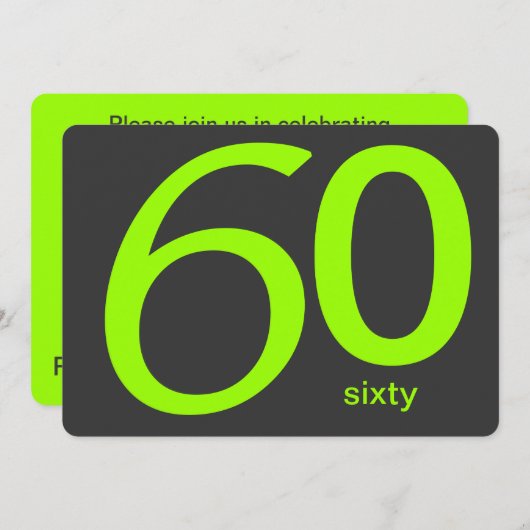 Aangepaste 60e verjaardag van steenkool en Limoen Kaart (Voorkant / Achterkant)