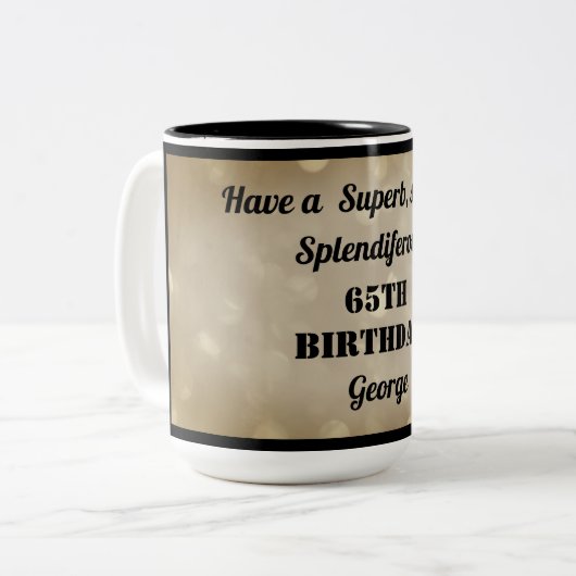 Aangepaste 65e verjaardag Mok (Voorkant links)
