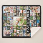 Aangepaste 69 foto-Collage Aangepaste kleur Sherpa Deken (Voorkant (horizontaal))