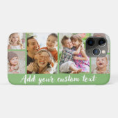 Aangepaste 6 foto collage script tekst lichtgroen Case-Mate iPhone case (Achterkant (horizontaal))